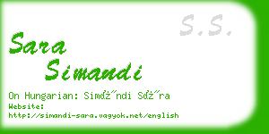 sara simandi business card